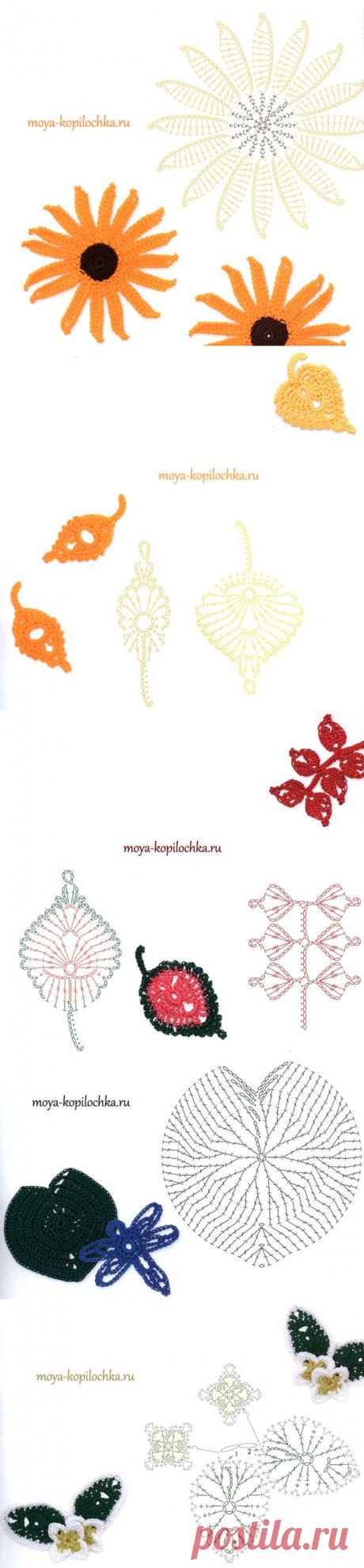 Вязаные цветы. 100 цветочных мотивов для вязания крючком со схемами | Подружки