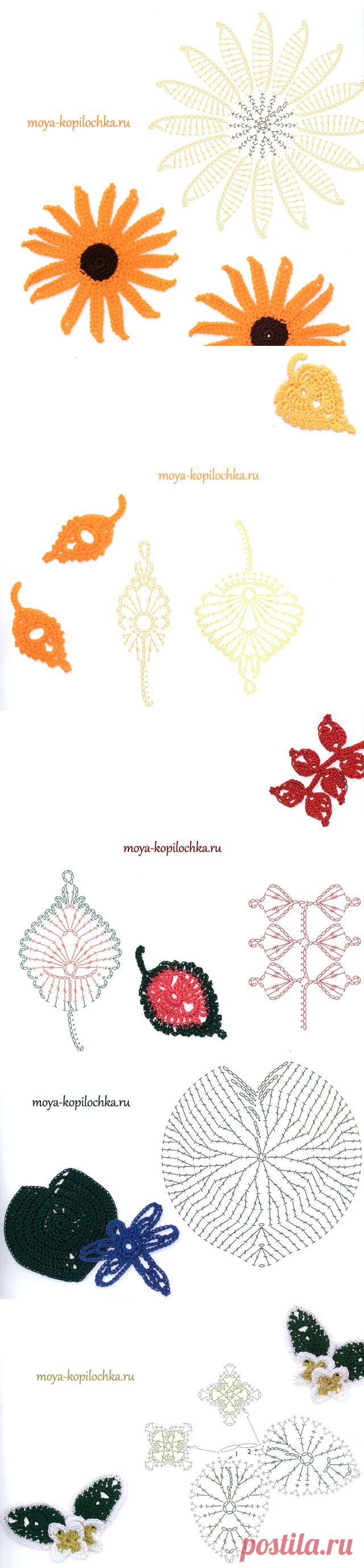 Вязаные цветы. 100 цветочных мотивов для вязания крючком со схемами | Подружки