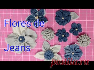 Flores de jeans, linda e fácil!