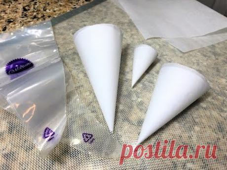 Как сделать КОРНЕТ( кондитерский мешок для крема) из бумаги за 1 минуту.