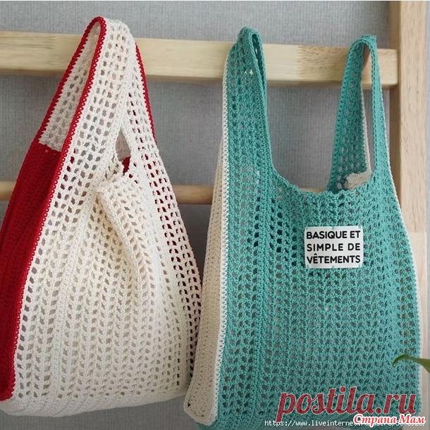 Стильная двухцветная авоська - Все в ажуре... (вязание крючком) - Страна Мам