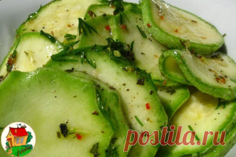 Попробуйте такой замечательный рецептик!
          
Это удивительное по своему вкусу и приготовлению блюдо я впервые попробовала на пикнике. Одна знакомая угостила нас этой закуской. Естественно, что после первого стола маринованных кабачков в тарелке не осталось совсем, потому что их необычный вкус понравился всем. Потом я приготовила их сама, и снова уже мои знакомые были удивленны вкусом маринованных кабачков.

Пока на рынке еще есть молодые кабачки, очень вам советую п...