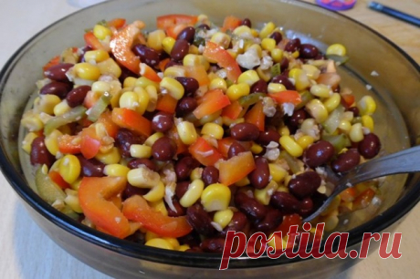 Вегетарианский салат с кукурузой и фасолью — Д а ч а