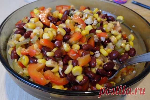 Вегетарианский салат с кукурузой и фасолью — Д а ч а