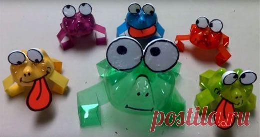 Лягушки из пластиковых бутылок, мастер-класс