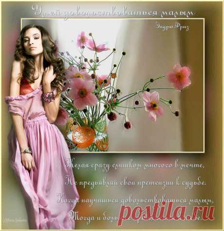 Умей довольствоваться малым...Э.Фриз..