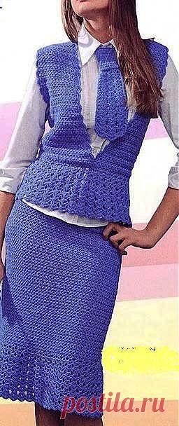 ЖЕНСКИЙ ОФИСНЫЙ КОСТЮМ КРЮЧКОМ..