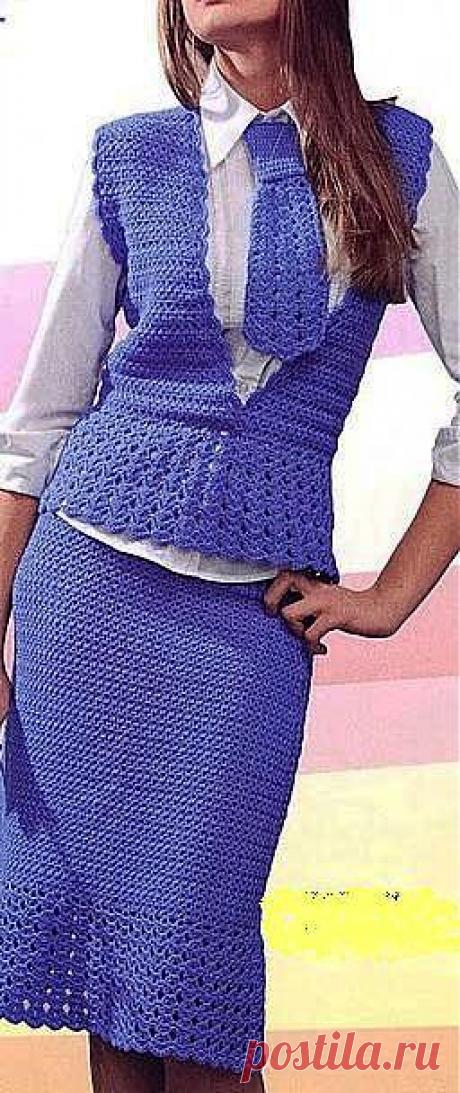 ЖЕНСКИЙ ОФИСНЫЙ КОСТЮМ КРЮЧКОМ..