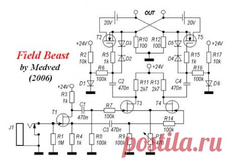 Field Beast.
Часть основная. УМ на полевых транзисторах с мягким ограничением без ОООС.