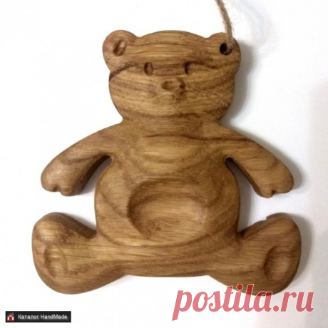 Ёлочная игрушка из дерева 'Медведь' ручной работы купить в Минске и Беларуси, цены на HandMade