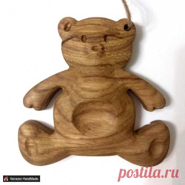 Ёлочная игрушка из дерева 'Медведь' ручной работы купить в Минске и Беларуси, цены на HandMade