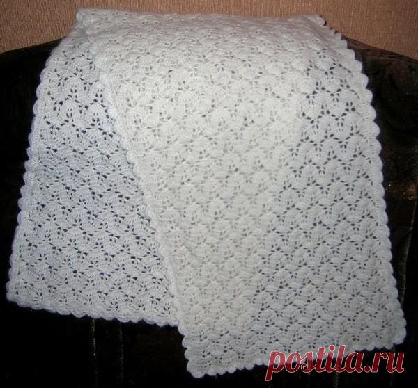 Узор крючком для шарфика