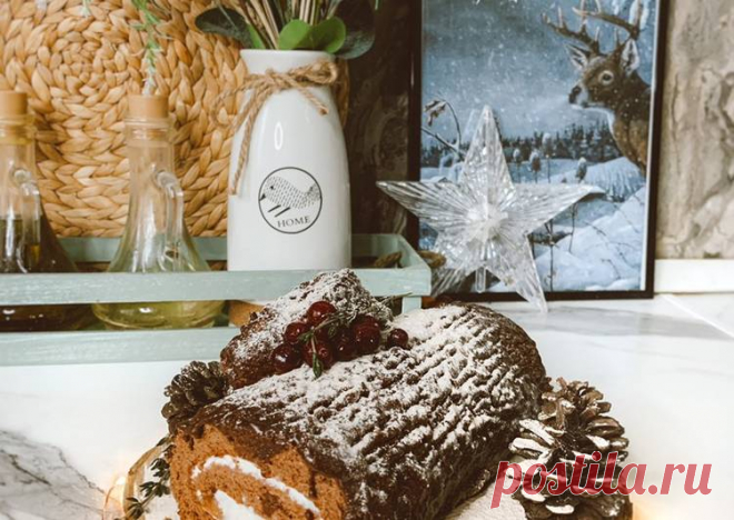 (9) Нежный бисквитный рулет «Рождественское Полено» 🎄🎅🏼 - пошаговый рецепт с фото. Автор рецепта Анастасия Цедрик . - Cookpad