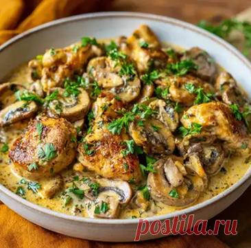 Рецепт курицы с грибами в соусе