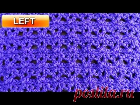 Easy V Stitch - Left Handed Crochet Tutorial