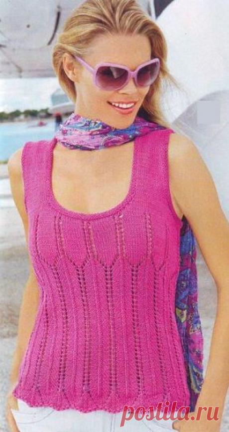 Как связать топ спицами