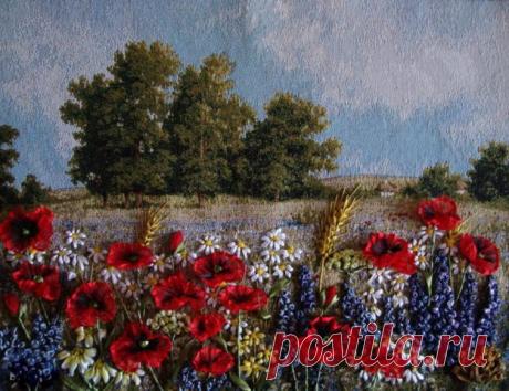 «Полевые цветы на комбинированной картине.» — карточка пользователя svetlanasotnikova2017 в Яндекс.Коллекциях