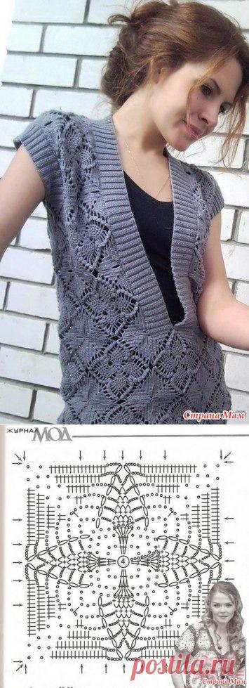 Жилетка крючком - Вязание - Страна Мам