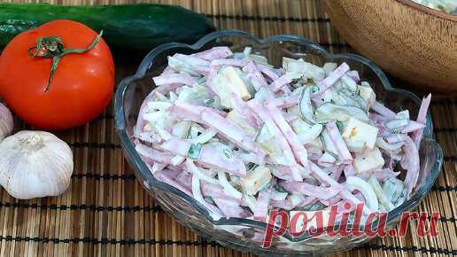 Баварский салат с копченой колбаской, маринованными огурчиками и вкуснейшей заправкой. | Простые рецепты. Светлана Герасимова | Дзен