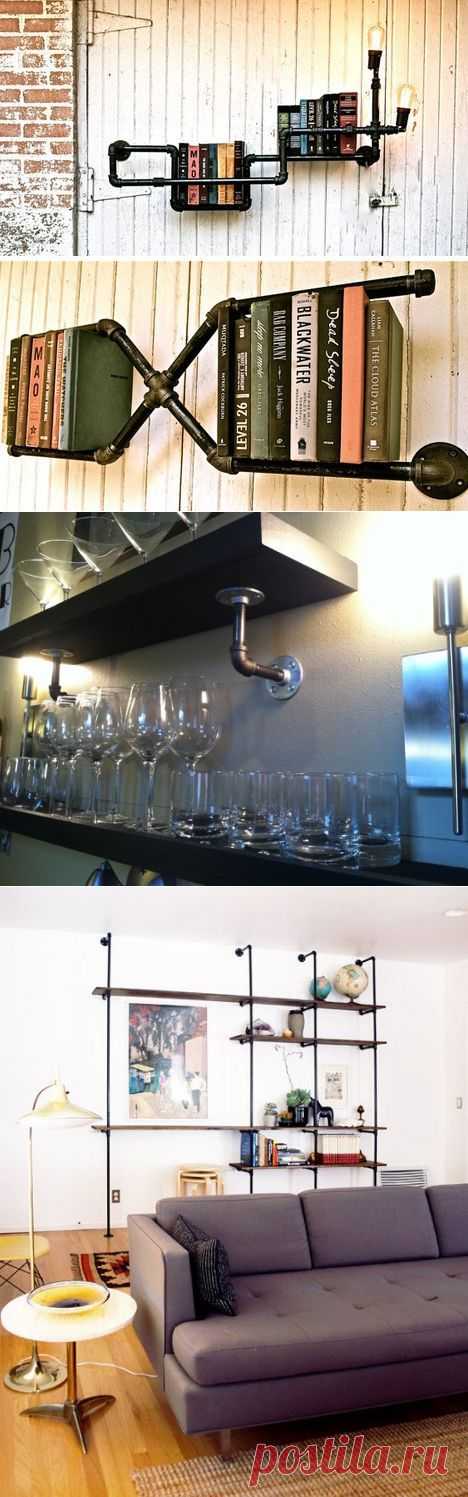 Идеи как использовать водопроводные трубы в интерьерах помещений