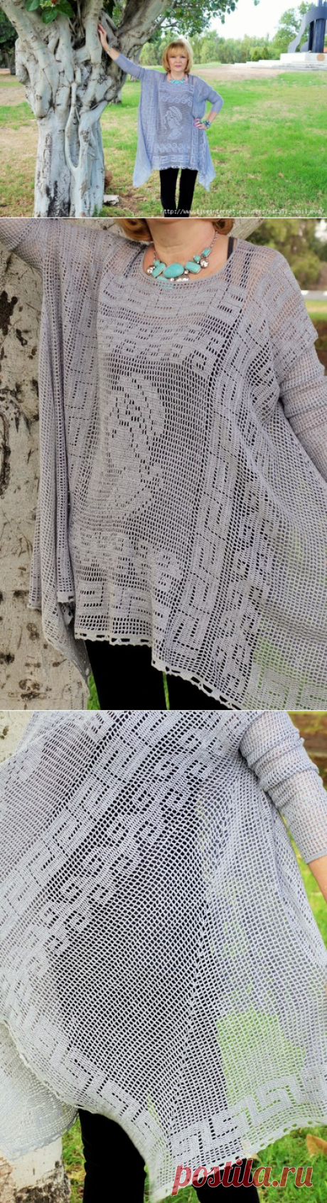 Татьяна Нибелицкая. Туника &quot;Греческая богиня&quot; филейкой ( идея Алёны Коблянской)