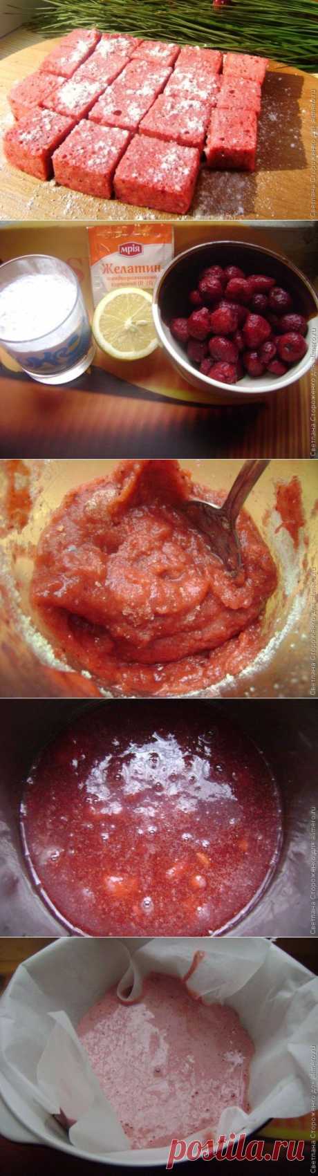 Клубничный низкокалорийный рахат-лукум
