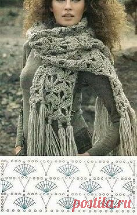 Палантин крючком. Схема