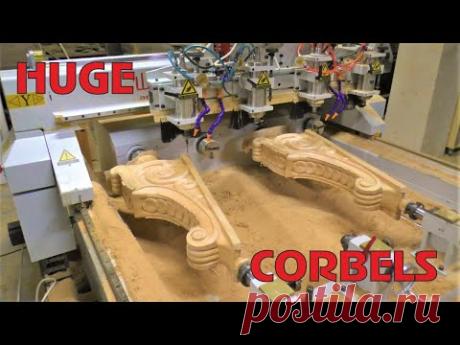 Huge corbels. 4 axis CNC. Огромные резные консоли.