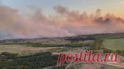 Лесной пожар локализован на 169 га в Ростовской области — видео. Спасатели локализовали пожар в лесу в Ростовской области. Его площадь разрослась до 169 га. По предварительным данным губернатора региона Василия Голубева, причиной ЧП мог стать удар молнии. С вертолёта Ми-8 МЧС России сброшено более 30 т воды. Угрозы населённым пунктам нет. На борьбу с огнём брошены 200 специалистов и 70 единиц техники. Читать далее