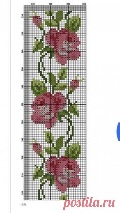 Схема роз для вышивки крестиком  бисером