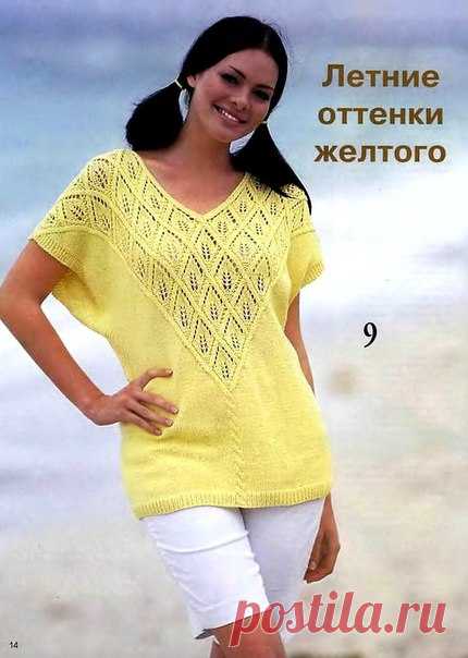 ажурный пуловер спицами