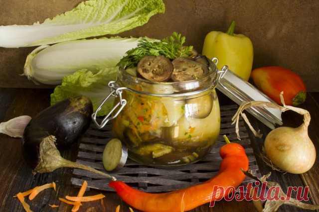 Овощное ассорти из фаршированного перца с баклажанами на зиму. Пошаговый рецепт с фото - Ботаничка.ru