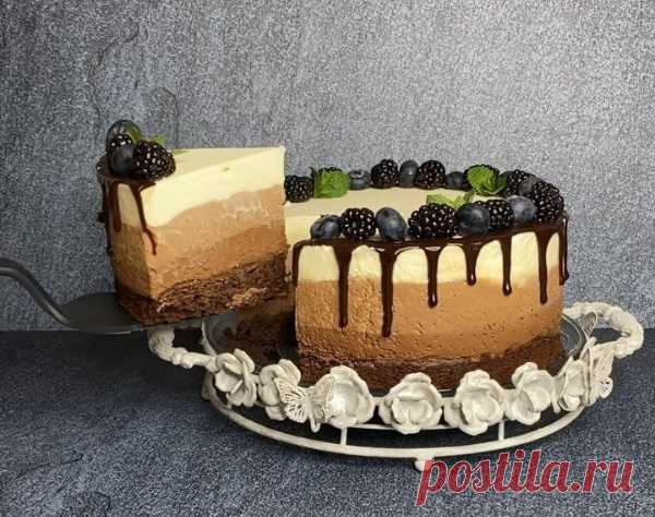 Обалденно вкусный торт «Три шоколада»