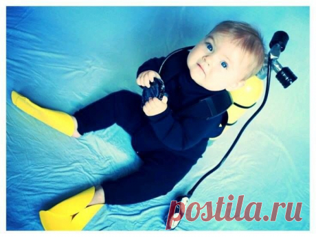 Родителям всегда так хочется, чтобы дети были на них похожи... Дайверенок.