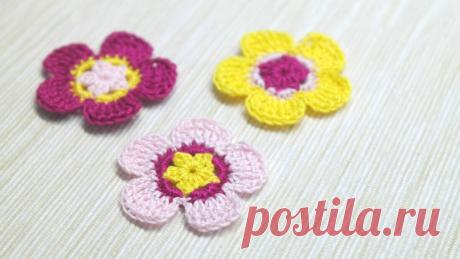 Мастер-класс по вязанию крючком цветочка. | Повязули. Вязание крючком и вязание С2С. | Яндекс Дзен