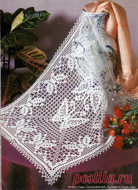 Бабочки салфетка крючком.