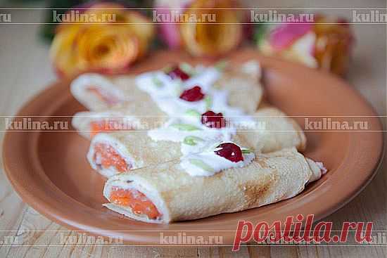 Блины с семгой – рецепт приготовления с фото от Kulina.Ru