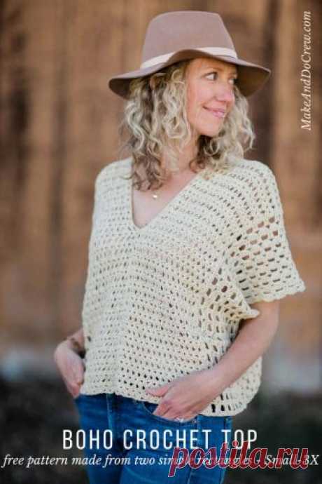 Poncho-Style Summer Crochet Top - Free Pattern! - Make &amp; Do Crew