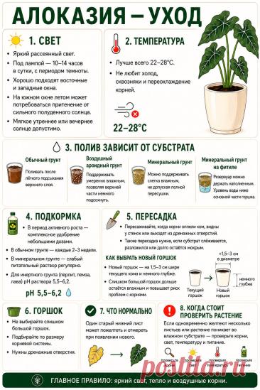 Алоказия уход