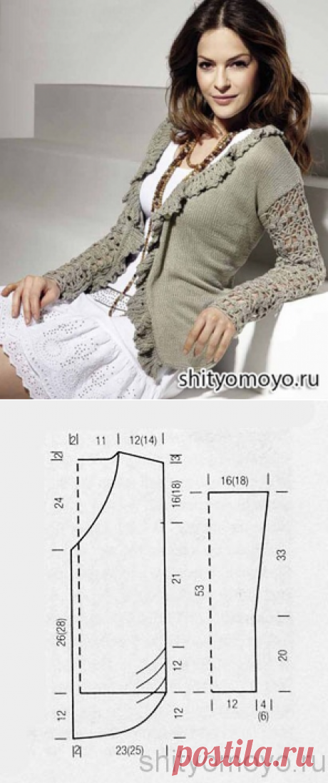 Вязание спицами и крючком схемы модели бесплатно: серый жакет/Пуловеры. Жакеты. Джемперы. Кофточки. Блузки. Свитера/Вязание/Статьи / Шитье, вязание, рукоделие, бисероплетение
