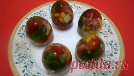 Заливные Яйца на Пасху.  Праздничная закуска - Холодец в Яйце