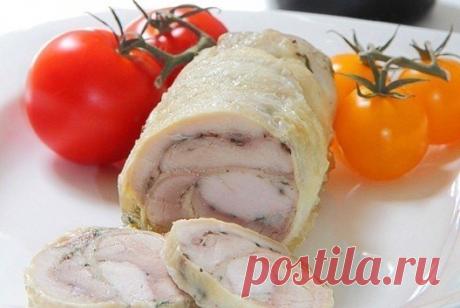 Паровой куриный рулет.