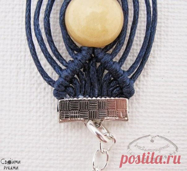 Плетём браслет с крупными бусинами в технике макраме