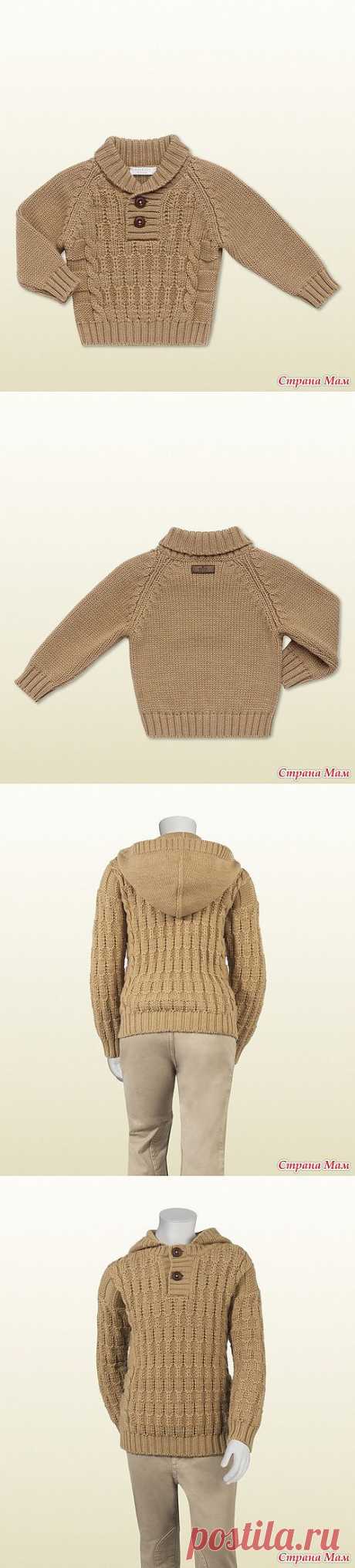 Свитерок Gucci спицами для мальчишек.