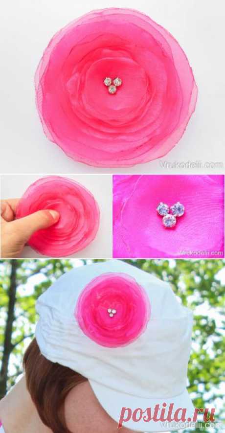 Воздушный цветок из органзы / Цветы из лент и ткани / В рукоделии