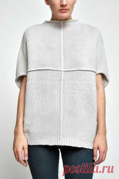 boxy pullover with folded construction to form the armholes and center front seam