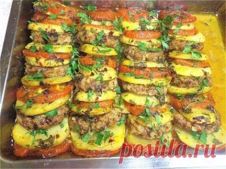Быстрое, вкусное блюдо из картофеля и фарша. Празднично и быстро!