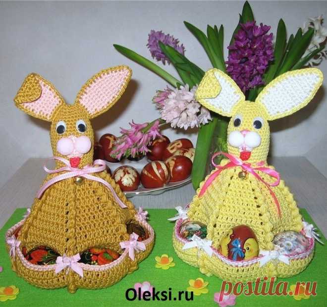 Пасхальные зайцы, связанные крючком