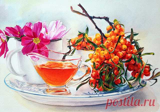 Акварельные  натюрморты –Вкусно трепетное  искусство.
Оживают под кистью полОтна,насыщая,  души  необУзданность.
Гамма  красок  в  букеты  собрана,свой     уютный   несёт   посыл,
а за каждым фруктом и овощем,философский   кроется  смысл.
Жизнью дышит  вода  в  графине,или  может  в  цветочной  вазе.
Чайный  вкус, как  и  вкус  полыни,спорит  с  запахом   белой  герани.
По   сценарию   натюрморта,сервированы    отношения…
И  тарелочки  и  приборы  ждут,истории  той  продол...