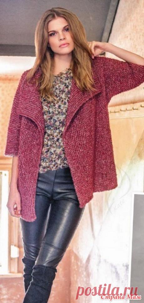 Жакет - кимоно спицами. https://woman7.ru/